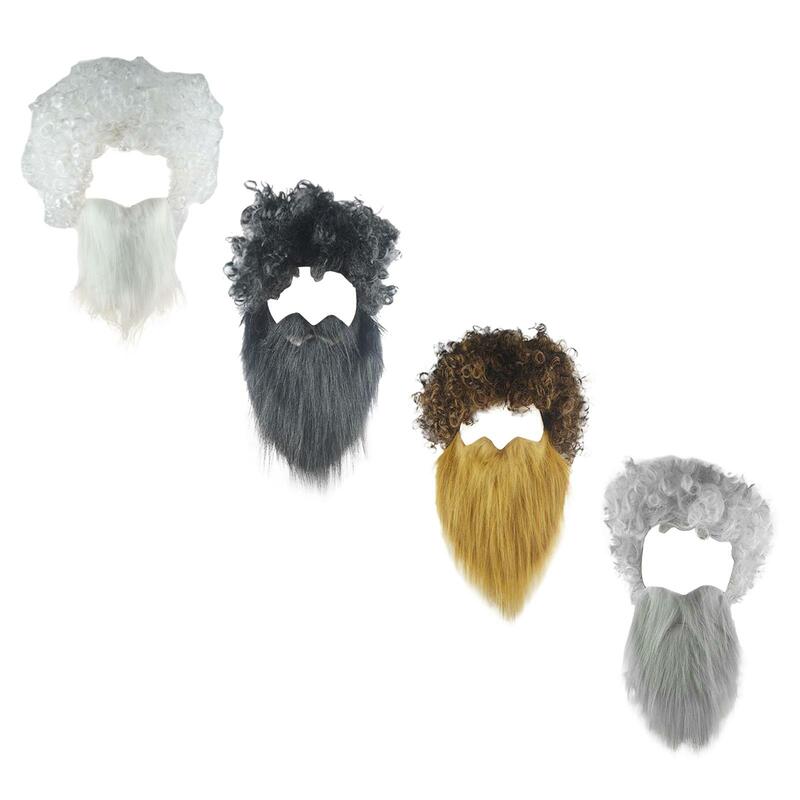 Ensemble de faux cheveux et barbe pour femmes et hommes, accessoires de costume de moustache, poils qualifiée aux fantaisie, utilisation pour la fête de Pâques