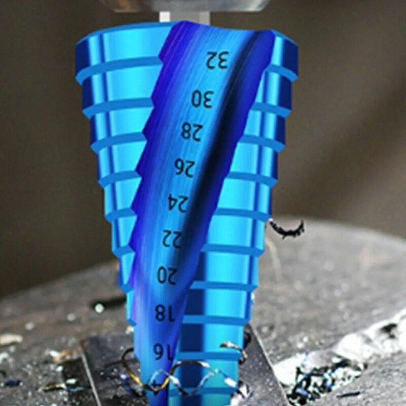 Nano Blue Step Drills Bit M35 HSS Cobalt 3-12 4-12 4-20 Spiral Hex Shank Drill Bit ForMetal Wood Hole Cutter Step Cone Drill