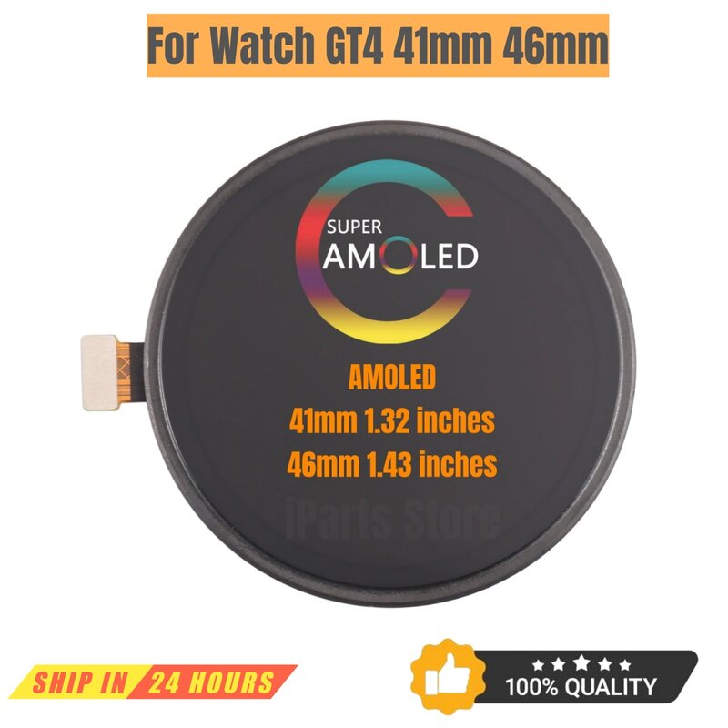 iParts Replacement AMOLED Display Touch Screen For Huawei Watch GT 4 GT4 41mm 46mm ARA-B19 PNX-B19 Repair Parts