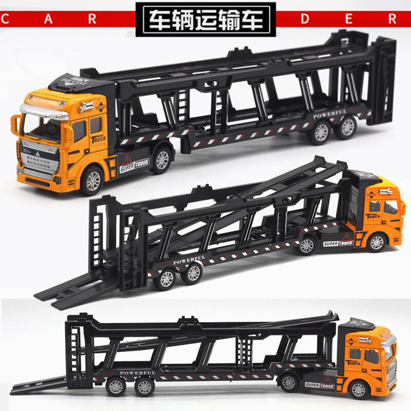 1：48 Alloy Diecast Container Truck Car Model Toy Pull Back Sound Light Engineering Tanker Transport Vehicle For Children's Toys
