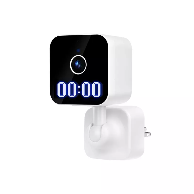WiFi Plug in Security Camera IR Night Vision 1080P HD Motion Detection with Digital Clock TuyaSmart APP Control for Baby/Pet/Dog