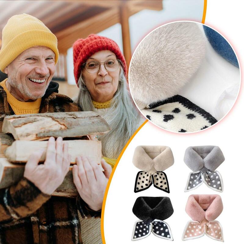 Knitted Faux Rabbit Fur Shawl Cross Scarf Collar Winter Collars and Scarves Neck Cover Women Luxury Neck Warmer Scarf Collar