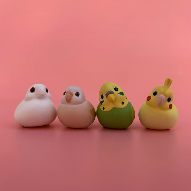Bandai – Figurine Gashapon en vrac, animaux de Simulation, perroquet mignons, oiseaux Manbird, poupée de décoration, jouets Capsule Gachapon