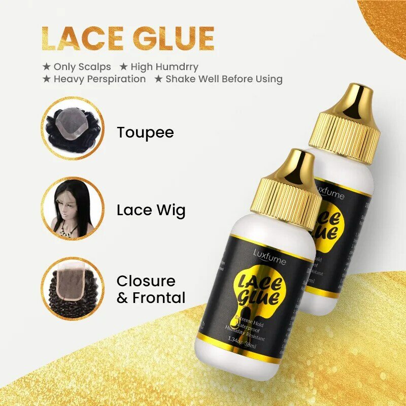 1.34oz 38ml Lace Wig Glue Hair Replacement Adhesive  and Wig Glue Remover 1oz 30ml Combine for Lace Front Wig Hair Extensions