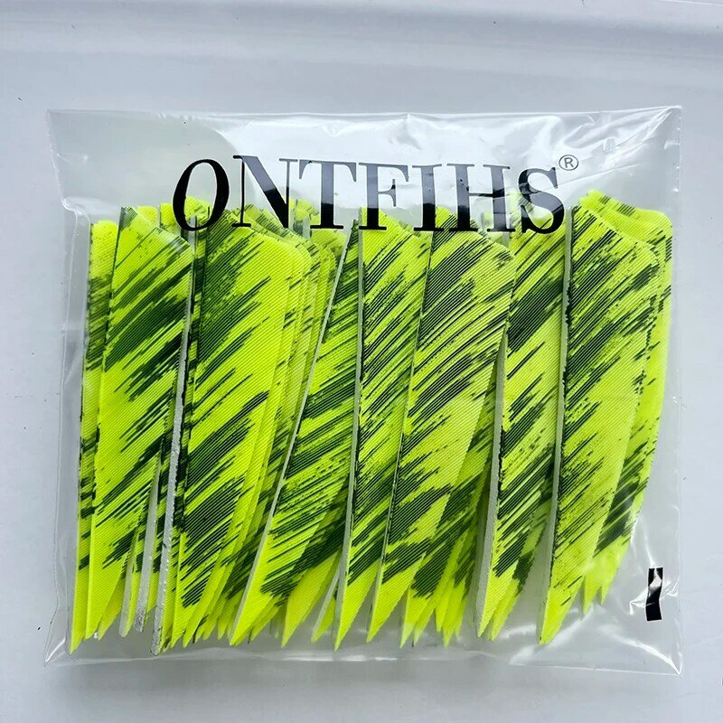 50Pcs New 3Inch Feather Arrows Fletching Shield Cut Natural Turkey Plumes Ink Painting for Archery DIY Accessories