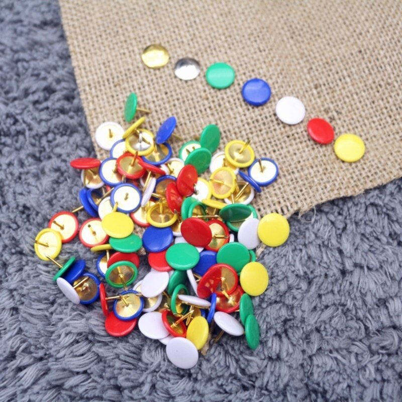 100 ชิ้นสี Thumbtack น่ารักกลมตกแต่ง Push Pins Thumb Tacks สำหรับ Cork บอร์ดกระดาษ,Bulletin Board