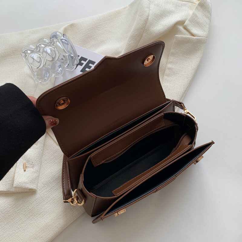 حقيبة كتف من الجلد الصناعي للنساء ، حقيبة يد كروس بودي كلاسيكية ، حقائب تحت الإبط ، حقيبة مربعة ، موضة
