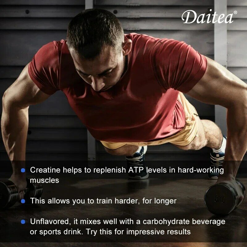 Daitea Creatine 3000 mg Monohydrate - Strength, Muscle, Performance Keto-Friendly Adult Nutritional Supplement