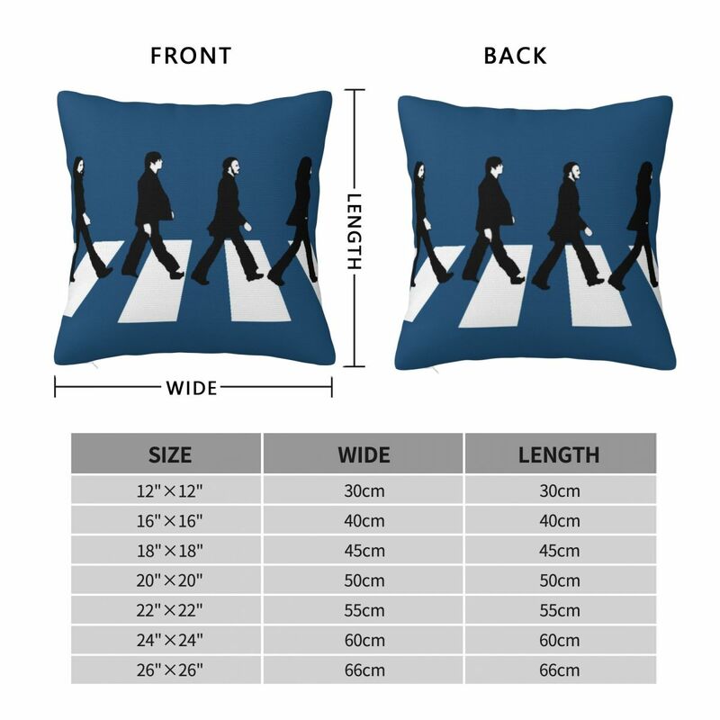 The Beatle Walking Road Merch Crew 4 Square Pillowcase Pillow Cover Polyester Cushion Decor Comfort Throw Pillow for Home Sofa