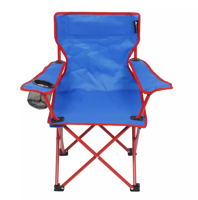 오자크 트레일 어린이 캠프 의자, 파란색, 무게추 제한, 125 파운드, 5-12 세