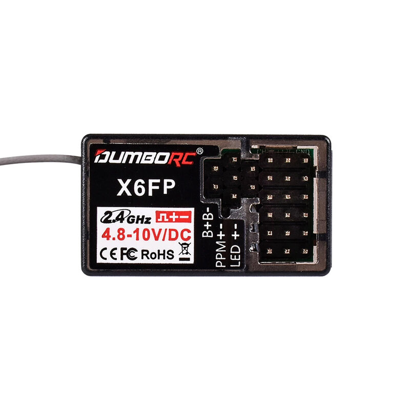 DUMBORC-Módulo de entrenador inalámbrico X6FP RC, Control de lámpara de 6 canales, retorno de voltaje para transmisor de 2,4 GHZ X5P/X6PM/X10P/X6P RC Car