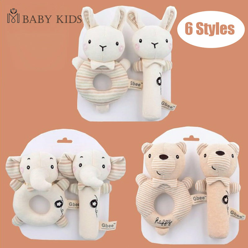 Baby Rattles Soft Cartoon Cute Plush Animal Rattles Toys Child Educational Handbells Soft Toddler Baby Comfort Toys