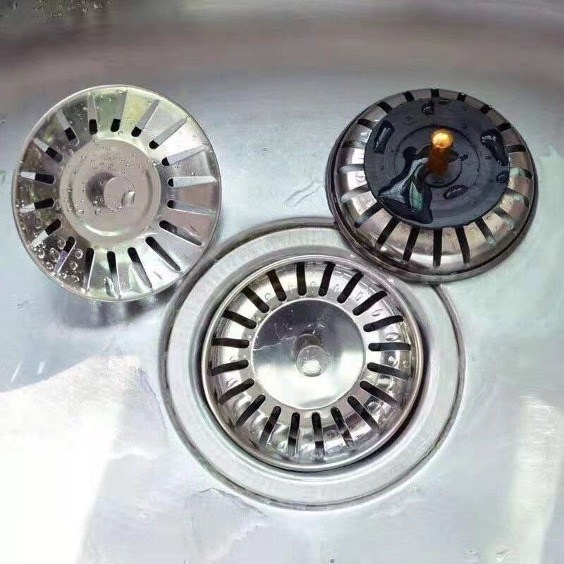 Stainless Steel Kitchen Sink Filter Hole Bathtub Hair Catcher Stopper Bathroom Sewer Drain Strainer Basin Sink Waste Filter Plug