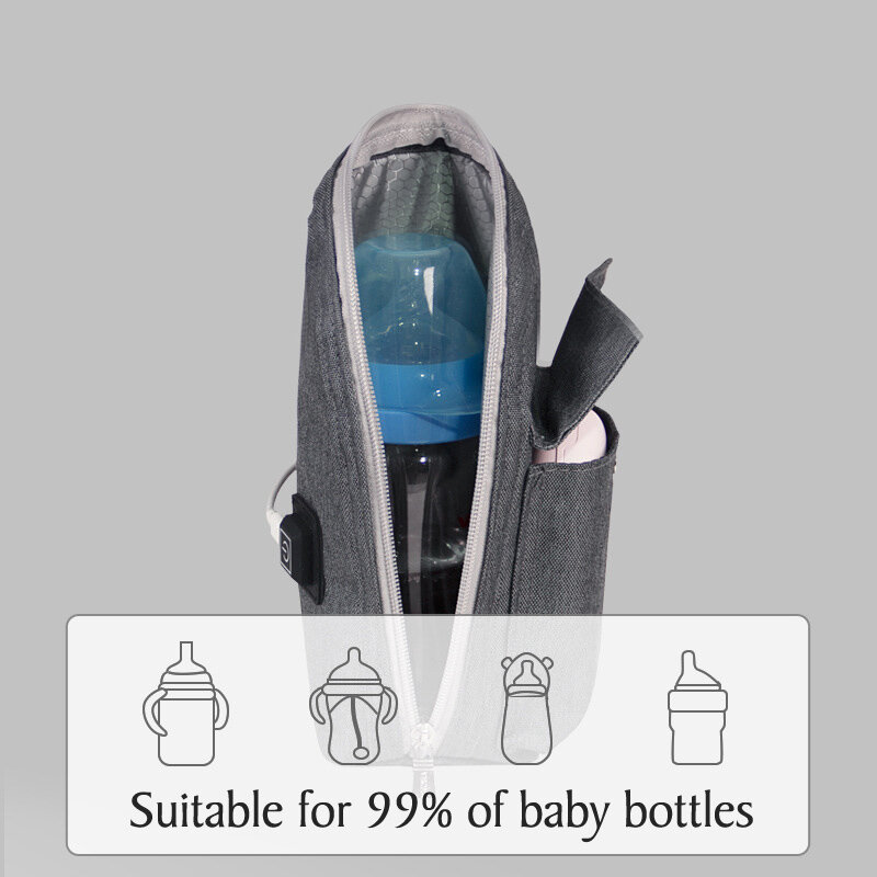 USB baby bottle thermos bag out portable baby bottle thermostat bag heating milk warmer