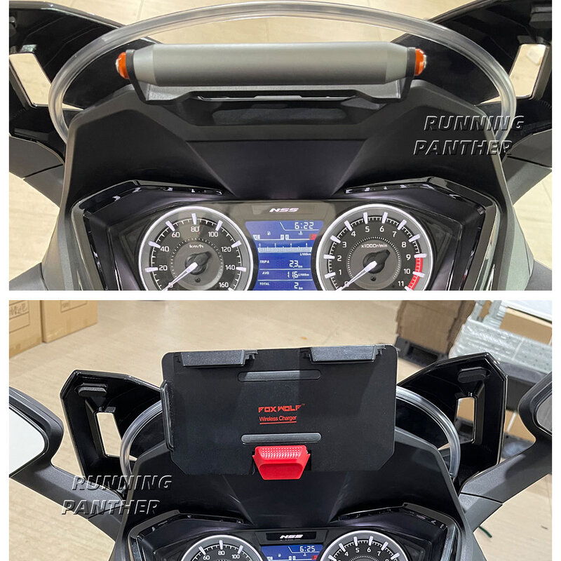 NEW For Honda NSS 350 NSS350 2021 2022 2023 Motorcycle GPS Phone Navigation Bracket USB & Wireless Charger Holder Mount Stand