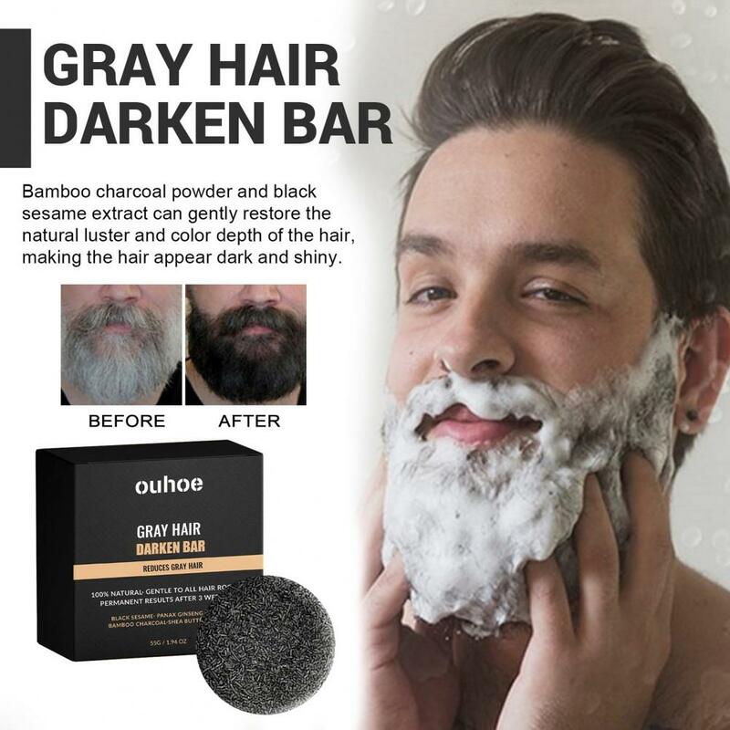 Natural Shampoo Bar Natural Gray Hair Reverse Bar for Healthy Scalp Circulation Non-irritating Repair Massage Promotes Hair