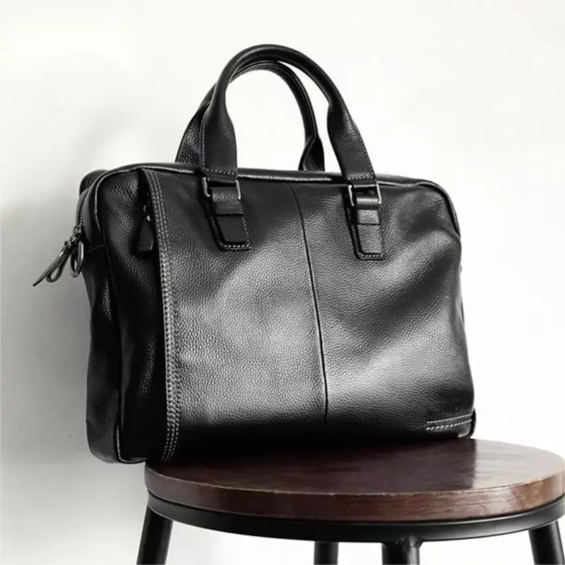 Портфель мужской кожаный, сумка для компьютера, саквояж большой вместимости, чемоданчик для работы
