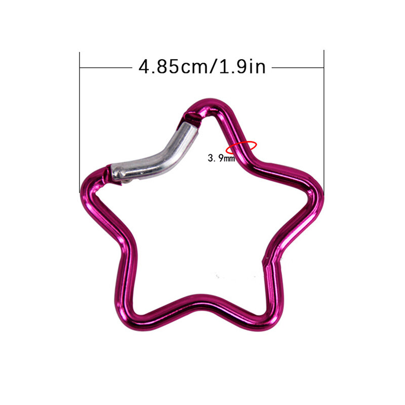 Aluminum Alloy Outdoor Star Shaped Spring Locking Carabiner Clip Keychains For Backpack Camping Hiking Traveling