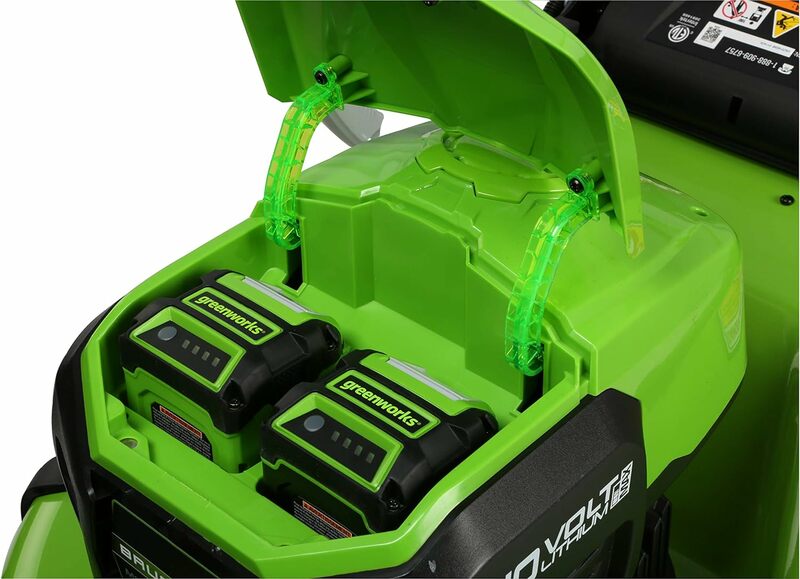 Greenworks 40V 21" Cordless Brushless Push Mower, 4.0Ah + 2.0Ah USB Batteries and Charger Included