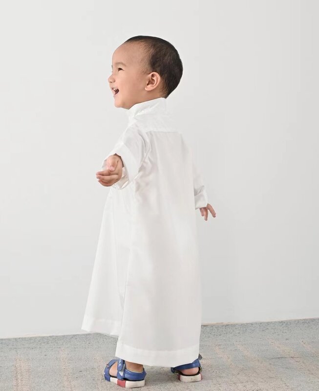 Robes blanches brodées du Moyen-Orient pour enfants, Dubaï, Arabie Saoudite, Nouveau