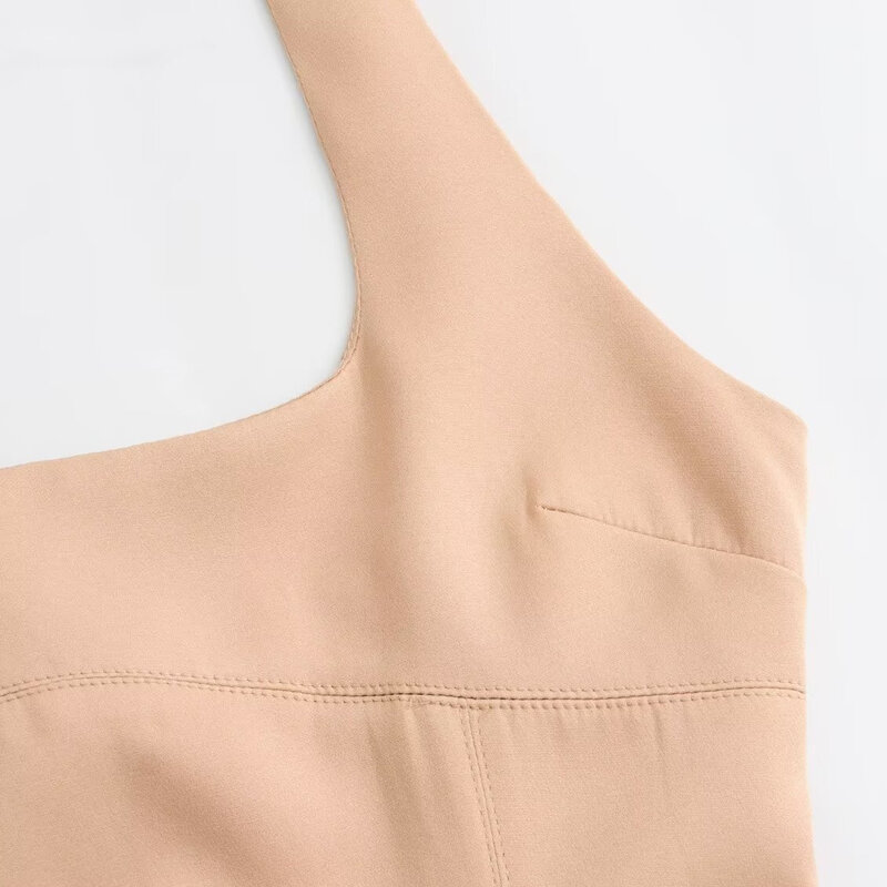 New Fashion Slim Fit Hem Split Open Back Hanging Neck Dress