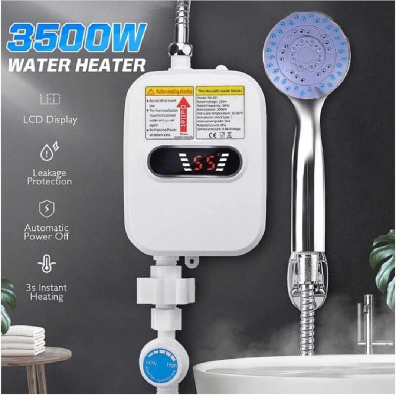 3500W elettrico riscaldatore di acqua calda istantaneo senza grazie 110V rubinetto del bagno riscaldamento del rubinetto 3 secondi riscaldamento istantaneo spina americana