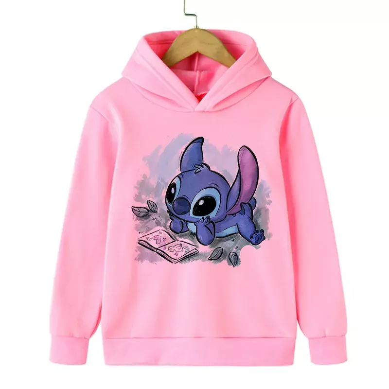 Disney Stitch lustige Anime Hoodie Kinder Cartoon Kleidung Kind Mädchen Junge Lilo und Stich Sweatshirt Manga Hoody Baby Casual Top