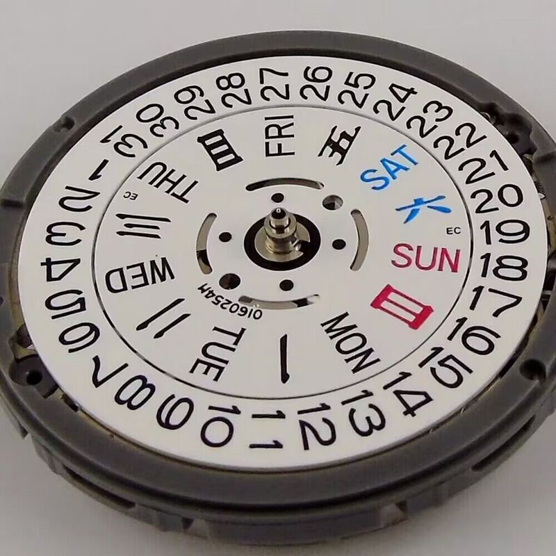 3.8H oryginalny ruch NH36A dla SKX Watch Mod Seik części zamienne podwójny tydzień kalendarz czarny Datewheel Repair Tool Kit