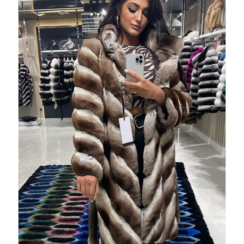 Vestes en fourrure de lapin Rex pour femmes, manteau de couleur Alberchilla, vêtements d'hiver chauds, marque de luxe