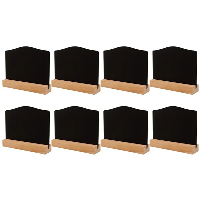 8 buah papan kapur Desktop Dekorasi papan tulis label papan tulis meja hitam melengkung papan tulis kecil