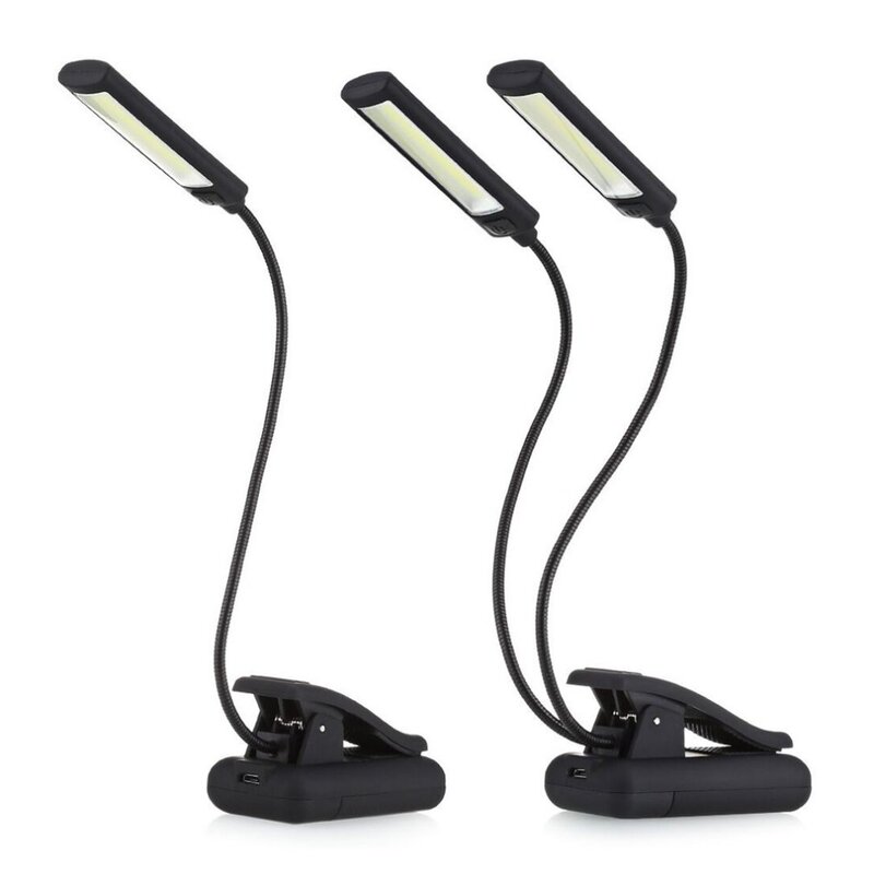 LED USB Dimmable Clip-On Luz de Leitura, Luz Noturna Portátil, Computador Portátil, Notebook, Piano, Cama, Cabeceira, Mesa, 6W