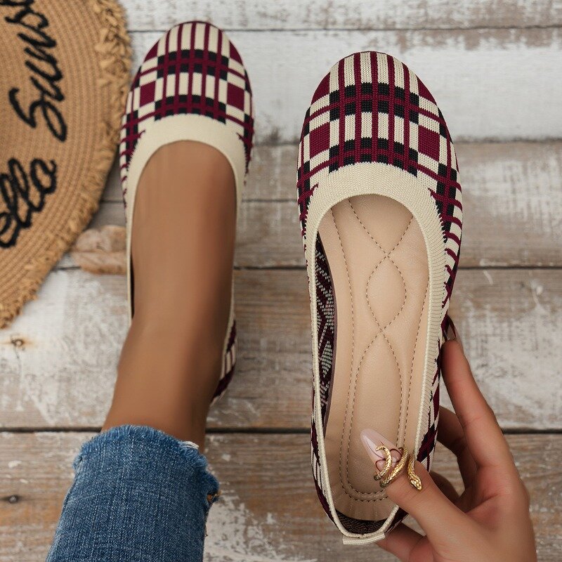 Zapatos de suela plana con punta redonda para mujer, calzado informal, cómodo y ligero, primavera, verano y otoño, novedad de 2023