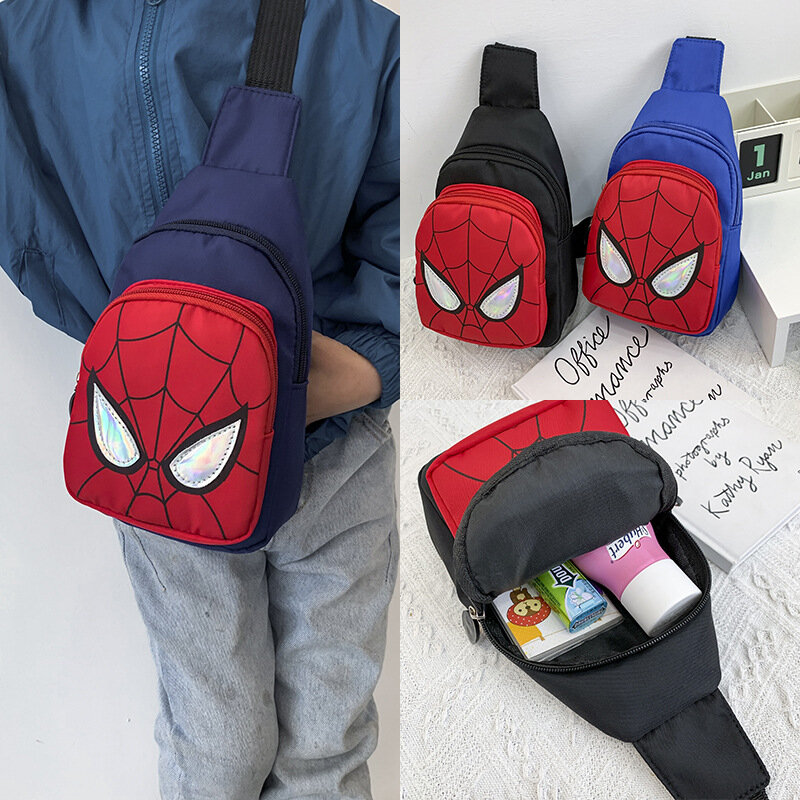 Детская сумка на одно плечо из ткани Оксфорд с рисунком аниме Spidermans, Повседневная модная сумка через плечо, Студенческая сумка для мальчиков и девочек, подарок