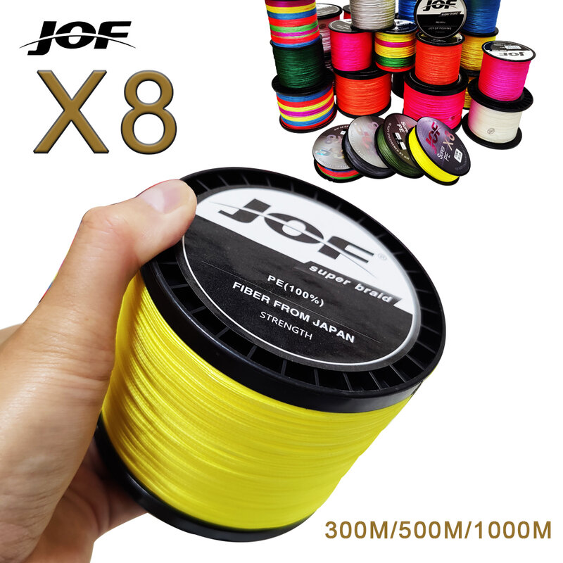 JOF 8 Strands Abrasion Resistant Braided Fishing Line PE Super Strong Anti-bite Line, Fishing Accessories For Freshwater 3000M
