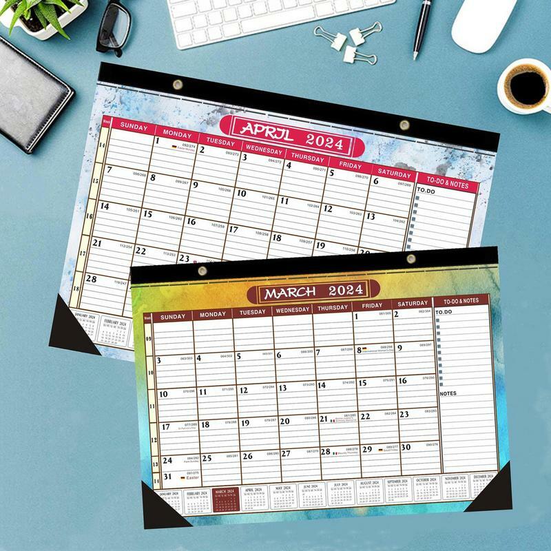 Настенный календарь 2024, простой ежемесячный настенный календарь, цветной настенный календарь для записей, расписание, календарь 12 месяцев