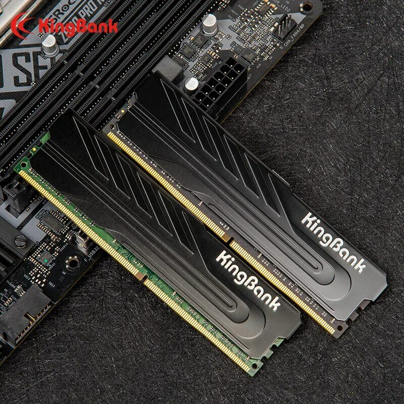 KingBank Intel Dissipador de calor Ram DDR4 8GB 16GB 2666MHz 3200MHz 3600MHz XMP Desktop Memória Suporte Motherboard DDR4