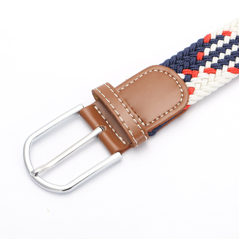 ZLD 120-130cm Casual Knitted Pin Buckle Men Belt Woven Canvas Elastic Expandable Braided Stretch Belts For Women Jeans