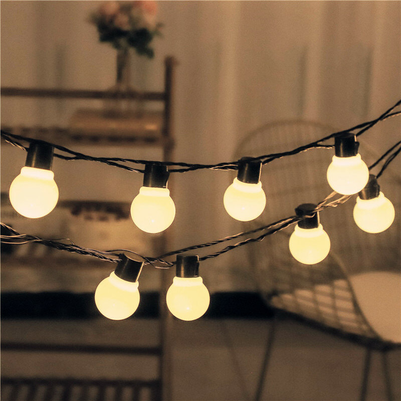 6m/11m/16m Led Globe Fairy String Light Christmas Garland Street Wedding Bulb lampada solare Outdoor For Party Holiday Garden Patio