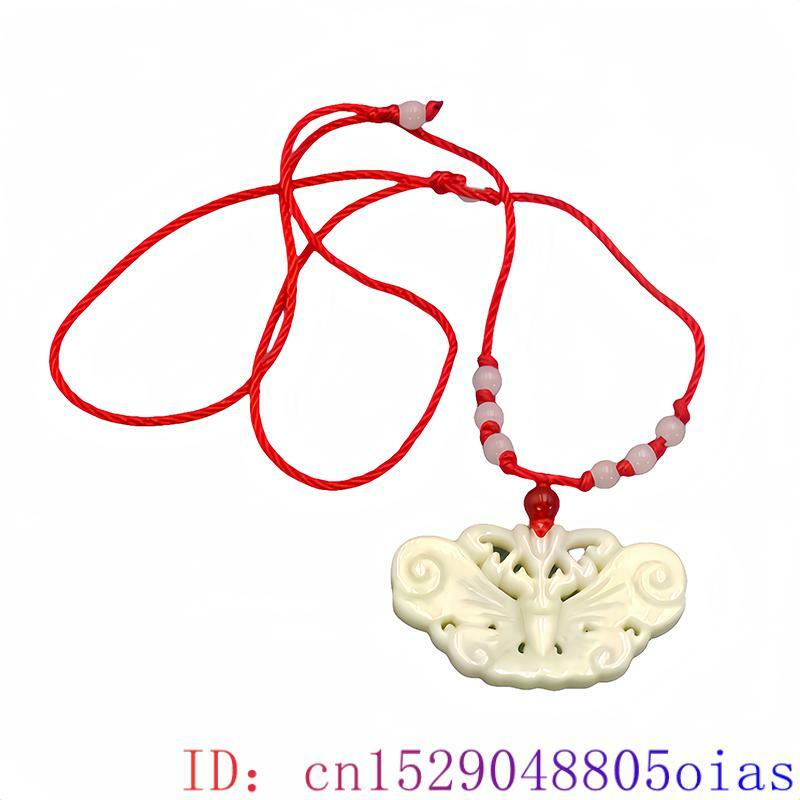 Biały naturalny naszyjnik z wisiorek z motylem z jadeitu kamienie szlachetne projektant charms moda luksusowe akcesoria chińskie talizmany amuletowe