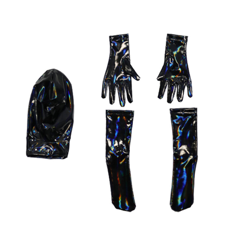 Cosplay Men Maid Jumpsuit PU Leather Shiny PVC Catsuit Laser Wet Look High Elastic Full Body Bodysuit Shapers Body Bodystocking