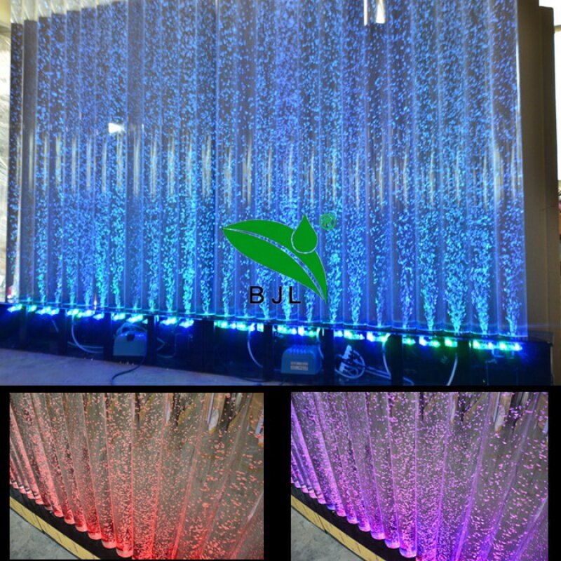 Kustom, lampu led berdiri di lantai dalam ruangan, dinding gelembung air akrilik untuk dekorasi restoran