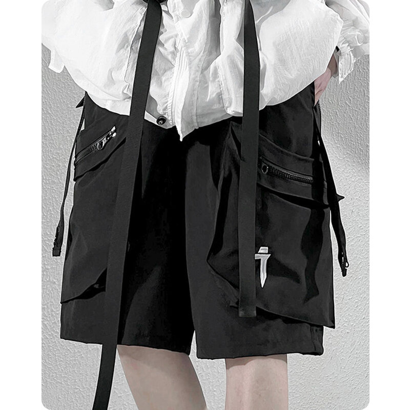 Unisex Zomer Stereoscopische Pocket Lengte Werkkleding Shorts Japanse Trendy High Street Shorts Cargo Broek Heren Kleding Harajuku