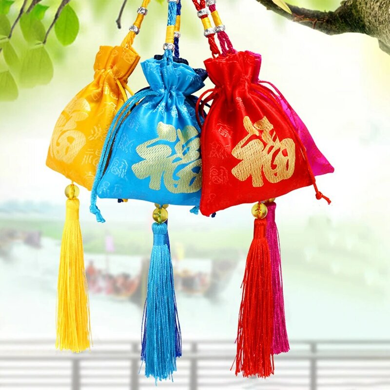 Многофункциональные маленькие подарочные сумки на шнурках с вышивкой, многоцветные мешочки для украшения автомобилей, широкое применение