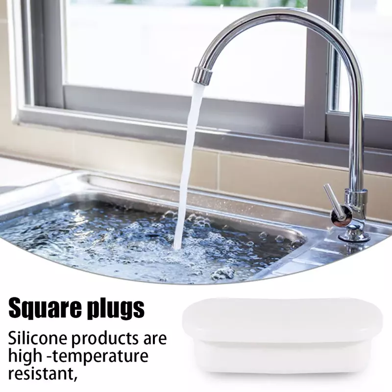 1/4pcs Wash Basin Overflow Ring Square Silicone Sealing Plugs Bathroom Sink Hole Covers Overflow Rings Kitchen Sink Accessories