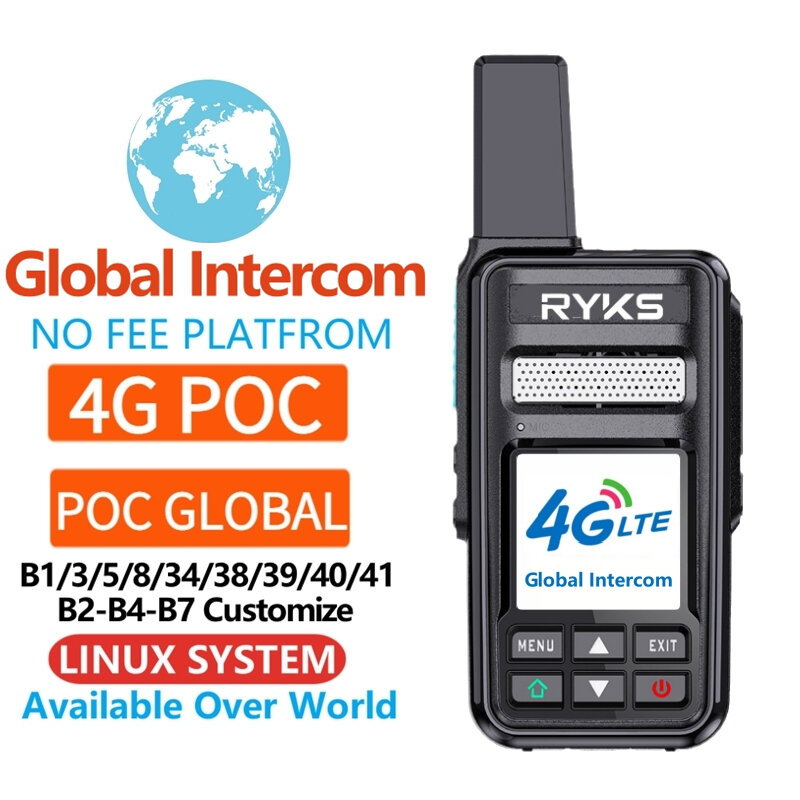 Unit Intercom Talk 4G Public network Long Range Walkie Talkie Professional Radio POC - Outdoor