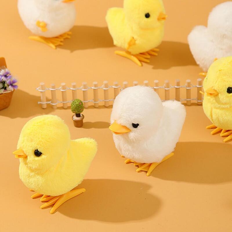 Wind Up Plush Toy High Imitation Decorative Soft Texture Clockwork Jumping Walking Chick Duck Toy for Festival