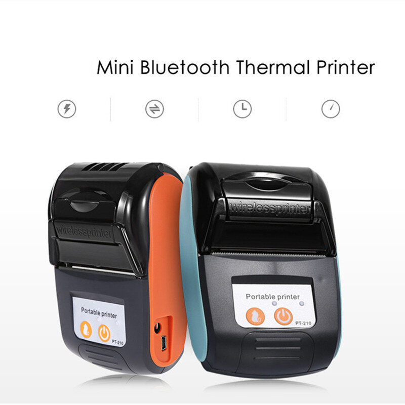 Mini Thermal Receipt POS Printer Wireless Bluetooth 58mm Portable Ticket Bill IOS Android Invoice Business Retail With 3 Rolls