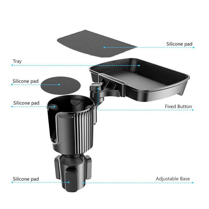 Car Cup Holder Tray Automotive Rotatable Extender Tray Car Food Table Tray For RVs Golf Carts Space Saving Drink Holder For