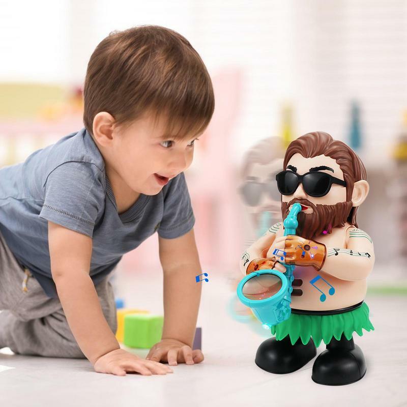 Mainan bernyanyi menari, saksofon lucu pemutar saksofon untuk bayi dengan lampu LED dan pergelangan tangan musik mainan anak-anak untuk rumah