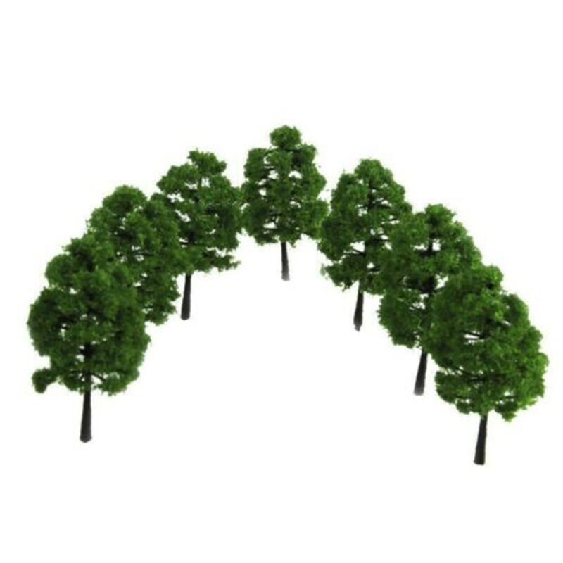 Modelo de árbol de plástico verde para decoración de bricolaje, mesa de arena de 20 piezas, Micro paisaje muy simulado, nuevo, 1:100